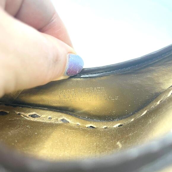 00s BCBGIRLS Vintage Brown Black Leopard Print Peep Toe Pumps - Picture 8 of 11